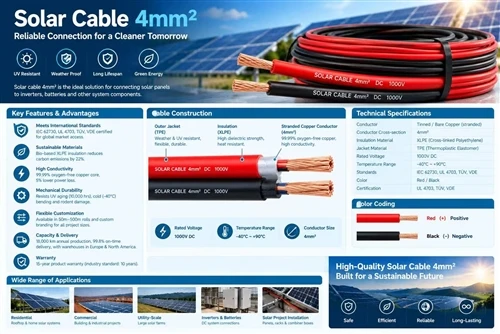 10 โรงงานผลิตสายเคเบิลโซลาร์เซลล์ขนาด 4 มม. ชั้นนำของโลก ปี 2026